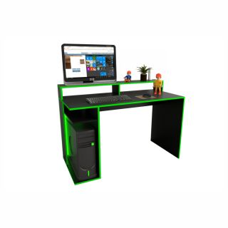 Escritorio Gamer Mesa Pc Playstation Xbox Tables 3047 Color Negro Filos Verde